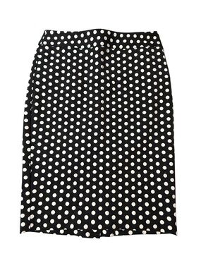 Ann Taylor Black & White Polka Dot Skirt Sz 0 Office Lined Pencil Skirt Classic